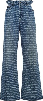 Logo-Print Wide-Leg Jeans-AD