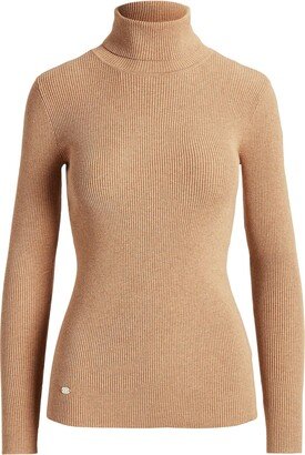 Ribbed Turtleneck Sweater Turtleneck Camel