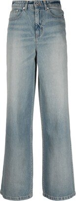 Logo-Patch Wide-Leg Jeans-AJ