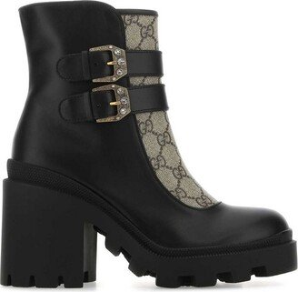 GG Supreme Print Heeled Ankle Boots