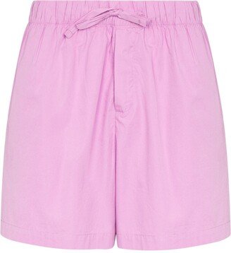 High-Waist Drawstring Poplin Shorts