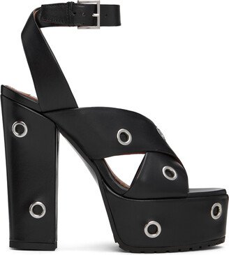 Black Eyelets Platform Sandals