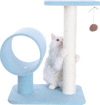 25 Real Wood Cat Tree With Scratcher And Tunnel For Privacy