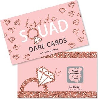 Big Dot of Happiness Bride Squad - Rose Gold Bridal Shower or Bachelorette Party Game Scratch Off Dare Cards - 22 Count