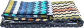 Zigzag-Print Cotton Bath Towels