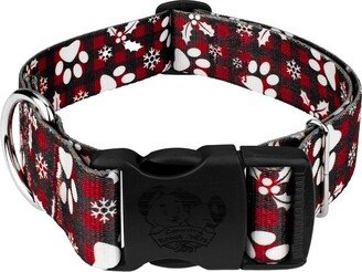 Country Brook Petz 1 1/2 Inch Deluxe Christmas Plaid Dog Collar (Medium)