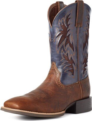 Mens Sport Cool VentTEK Western Boot Bar Top Brown/Arizona Sky 9.5