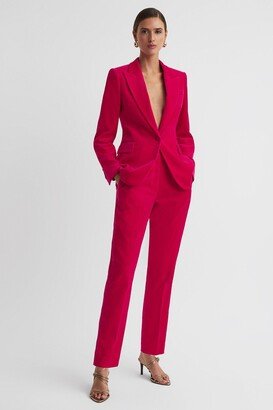 Petite Velvet Single Breasted Suit Blazer