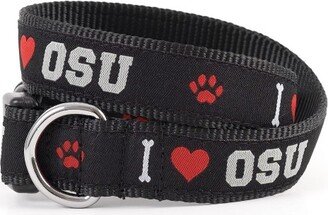 The Worthy Dog The License House Ohio State Buckeyes Dog I Heart OSU Collar - Black - L