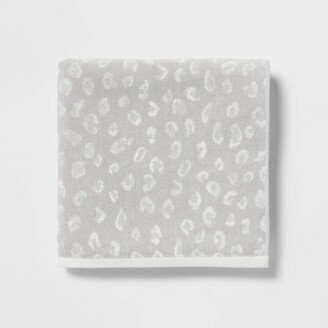 Leopard Reversible Bath Towel Gray