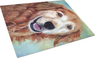 7383LCB Golden Retriver Good Boy Glass Cutting Board