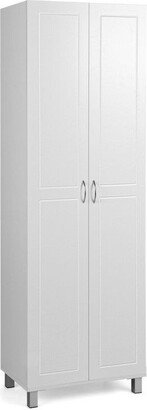 73.5 Inch Freestanding Double Door Tall Versatile Storage Organizer-White - 24 x 15.5 x 73.5