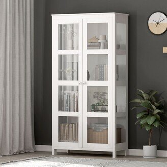 FAMAPY 70-in Tall Acrylic Glass Door Display Bookcase Floor Storage - 70.9H