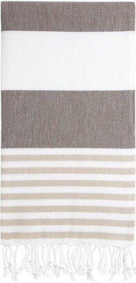 Harpo Brown Turkish Beach & Bath Towels - Citizens Of The Collection Striped Baby Shower Wedding Bachelorette Party Gift