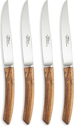 Au Nain Le Thiers Prince Gastronome Set of 4 Steak Knives with Juniper Handles Set