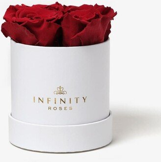 Infinity Roses Round Box of 4 Red Real Roses Preserved To Last Over A Year