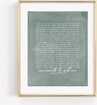 Wedding Song Print Green White Anniversary Gift For Him First Anniversary Wife Paper Wedding Gift Idea