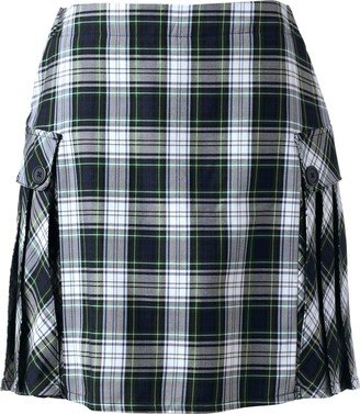 Women's Side Pleat Plaid Skort Above the Knee