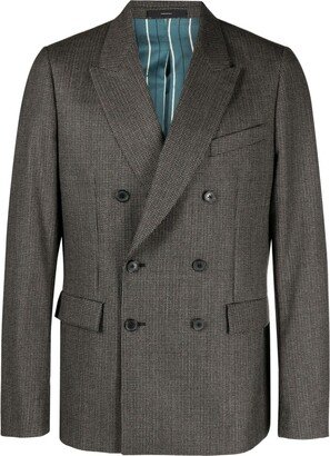 Double-Breasted Wool Blazer-AY