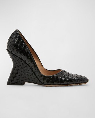 Comet Woven Leather Wedge Pumps-AA