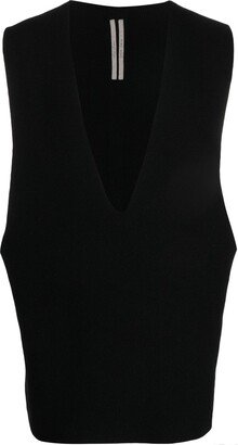 Black V Tank Wool Vest