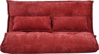 RASOO Polyester Tufted Upholstered Convertible Futon Sofa Bed for Compact Living Space, Apartment, Dorm, Adjustable Headrest