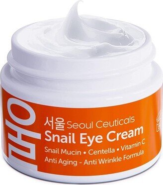 Seoul Ceuticals Korean Skin Care Snail Eye Cream - 97.5% Snail Mucin Korean Beauty Skincare Anti Aging Under Eye Cream With Centella Asiatica, .5 oz