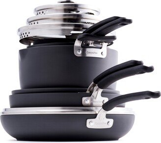 Levels 11-Pc. Stackable Ceramic Nonstick Cookware Set