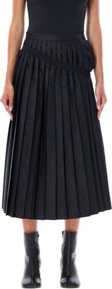 Strap Detailed Pleated Midi Skirt