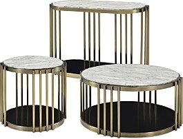 Athens Black and Glossy White 3 Piece Coffee Table Set