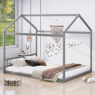 Queen Size Wooden House Bed