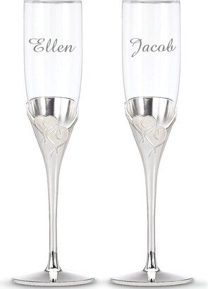 Flutes, Lenox True Love Champagne, Monogrammed Glasses, Personalized Champagne Wedding Glasses