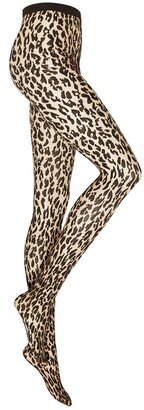 Josey leopard intarsia tights