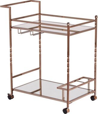 Iverson Metal Mirrored Bar Cart - Aiden Lane