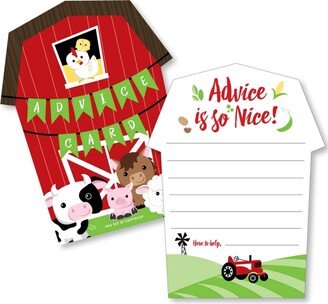 Big Dot Of Happiness Farm Animals - Barn Wish Card Activities - Shaped Advice Cards Game - Set of 20