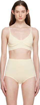 Talia Byre Off-White Ribbed Bra