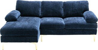 RASOO Chenille Fabric Sectional Sofa Accent Sofa with Right Chaise