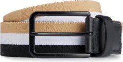 Italian-leather reversible belt with logo-engraved keeper