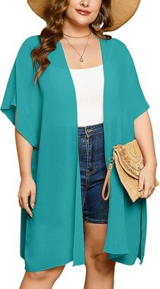 AusLook Plus Size Cardigan for Women Draped Open-Front Lightweight Casual Soft Drape Summer Fall Winter Kimonos Cardigans