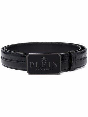 Logo-Plaque Leather Belt-BA