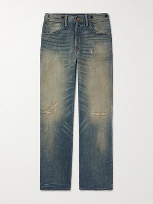 Cowboy Straight-Leg Distressed Jeans-AA