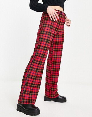 tailored trousers in red tartan