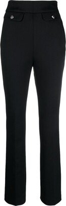 High-Waisted Slim-Cut Trousers-AB