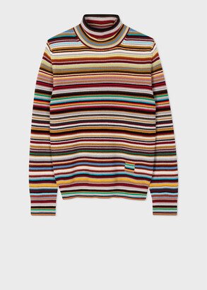 Wool 'Signature Stripe' Roll Neck Sweater