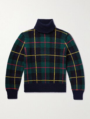 Checked Wool Rollneck Sweater