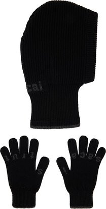 Black Jacquard Balaclava & Glove Set