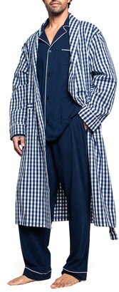Men's Gingham Cotton Twill Robe