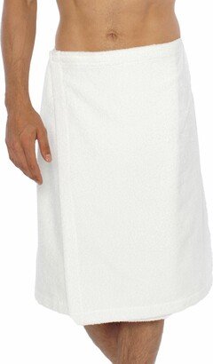 Turkish Cotton Terry White Men's Spa and Shower Towel Wrap