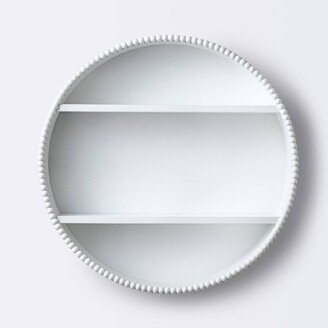 Round Decorative Wall Shelf with Beading - White - Cloud Island™