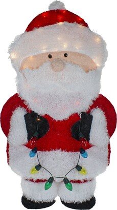 Northlight 32In Lighted Chenille Santa With Lights Outdoor Decoration